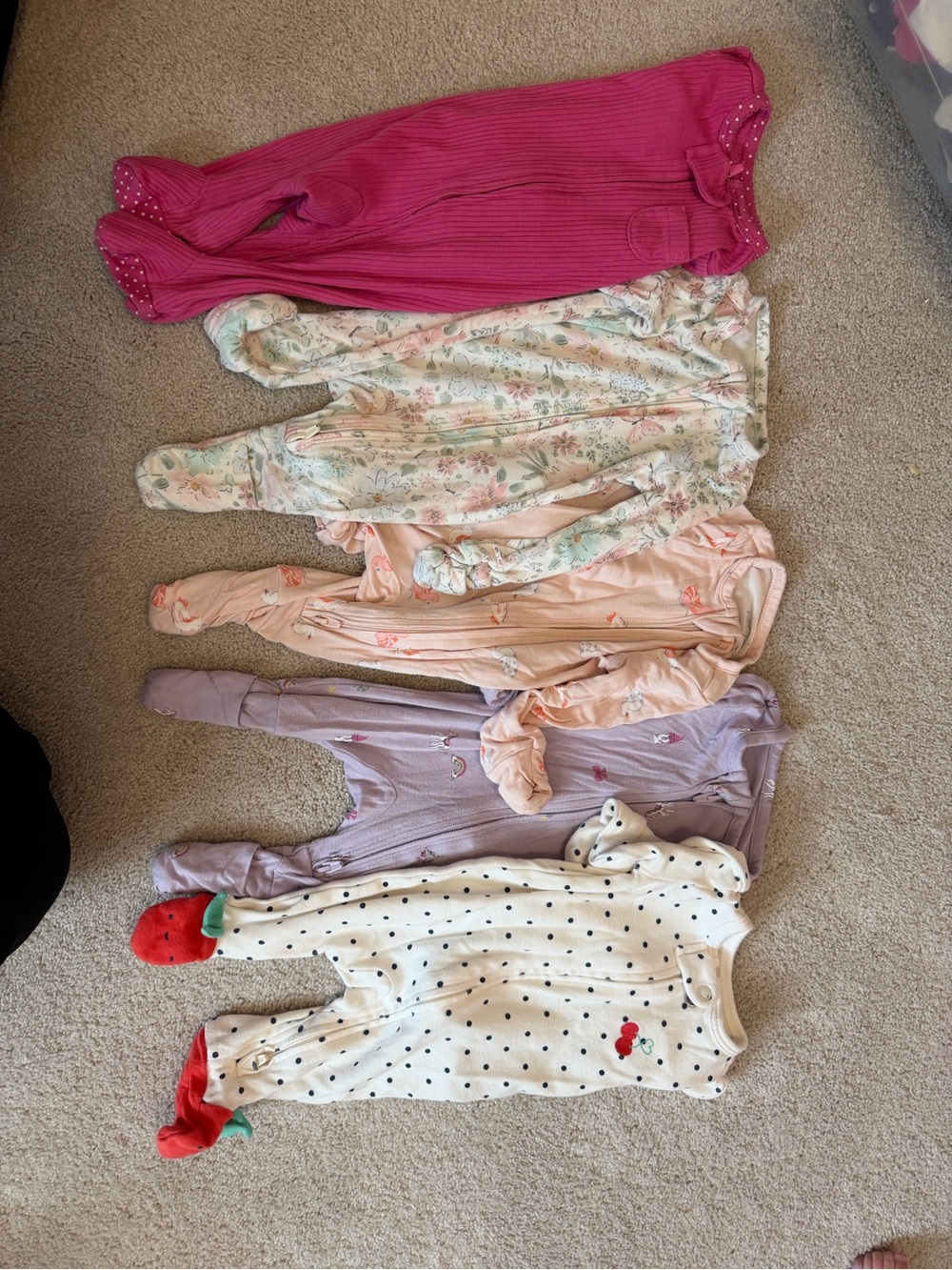 Newborn Assorted Multi-Color One-Piece Sleepers - Pack